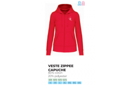 Veste Zippée à Capuche (sur commande, jusqu'au 20/09/2026)